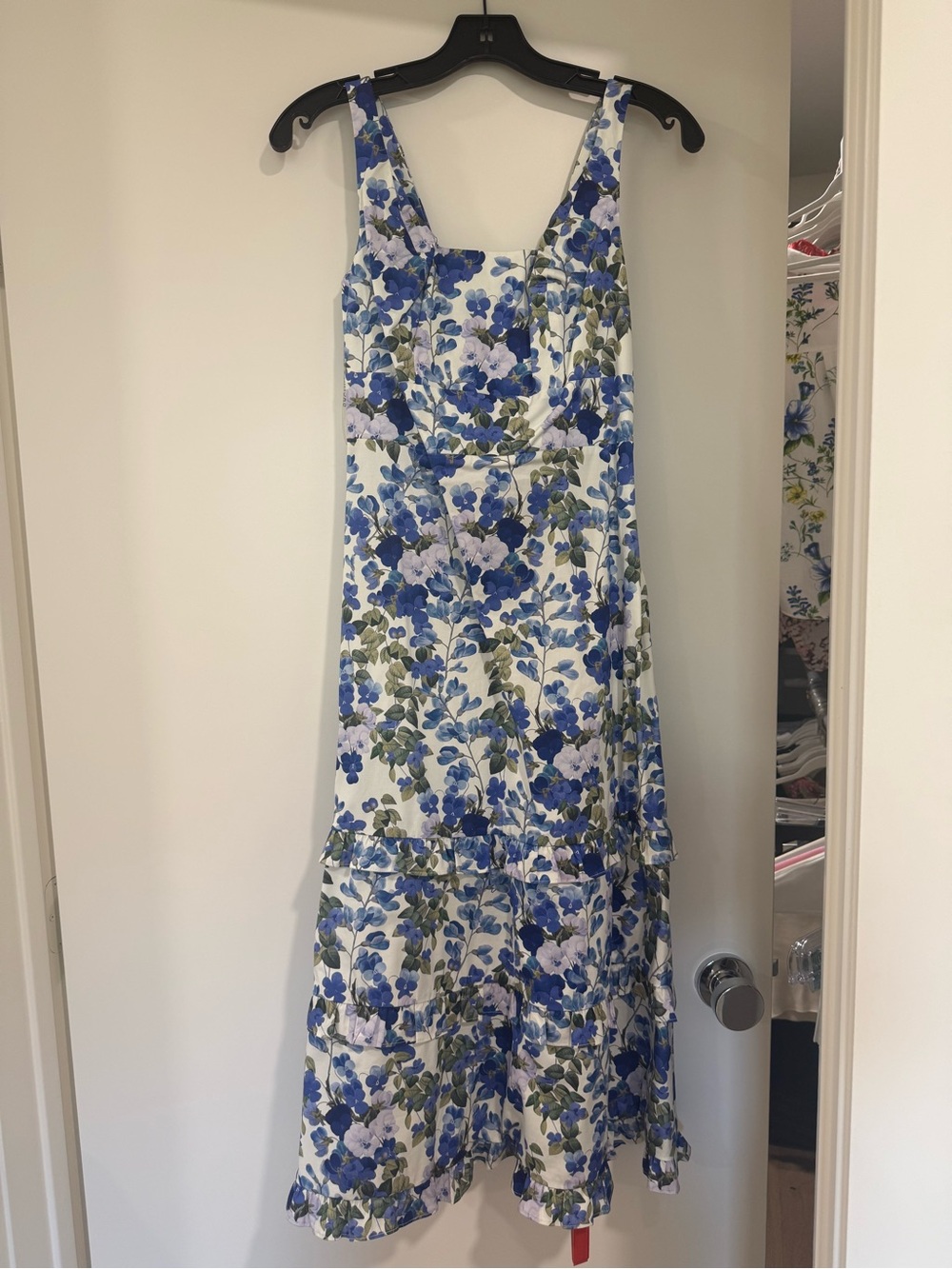 Sachin + Babi Blue and Green Floral Midi Dress